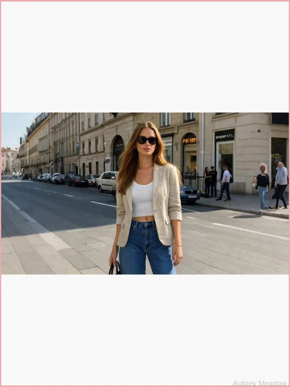 Cropped Blazer 3/4 Sleeve Cotton Blend Lightweight Casual Work Jacket